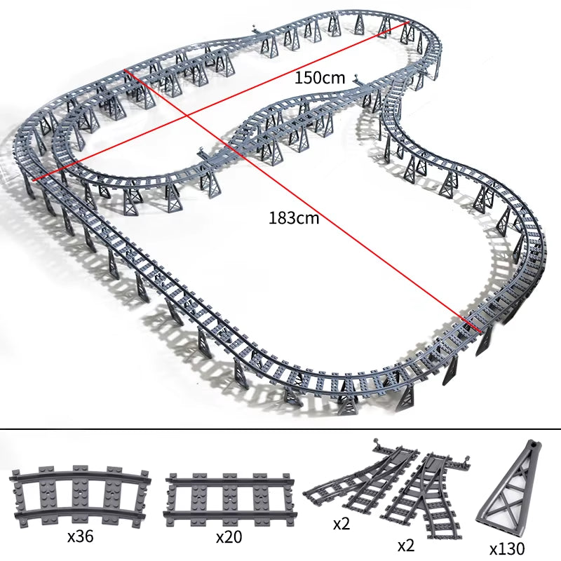 KAZI High-Tech Creative City Train Station Rail Tracks Power Function Building Blocks Bricks DIY Kid Trains Toys Children Gifts