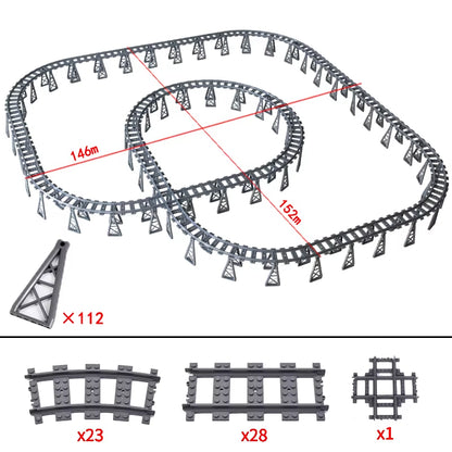 KAZI High-Tech Creative City Train Station Rail Tracks Power Function Building Blocks Bricks DIY Kid Trains Toys Children Gifts