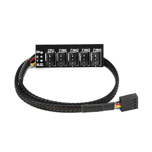 4-Pin PWM PC Fan Hub PC 5 Way Splitter 1 to 5 Splitter 5 Way PC Case Internal Motherboard 4Pin/3Pin Fan Power Extension Cable