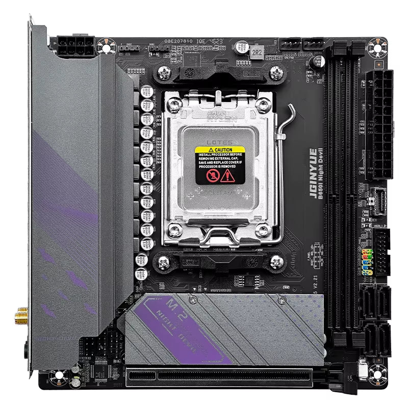 JGINYUE AM5 Motherboard Supports AMD Ryzen 7000 Series CPU Processors DDR5 Dual Channel Memory RAM ITX B650I Night Devil