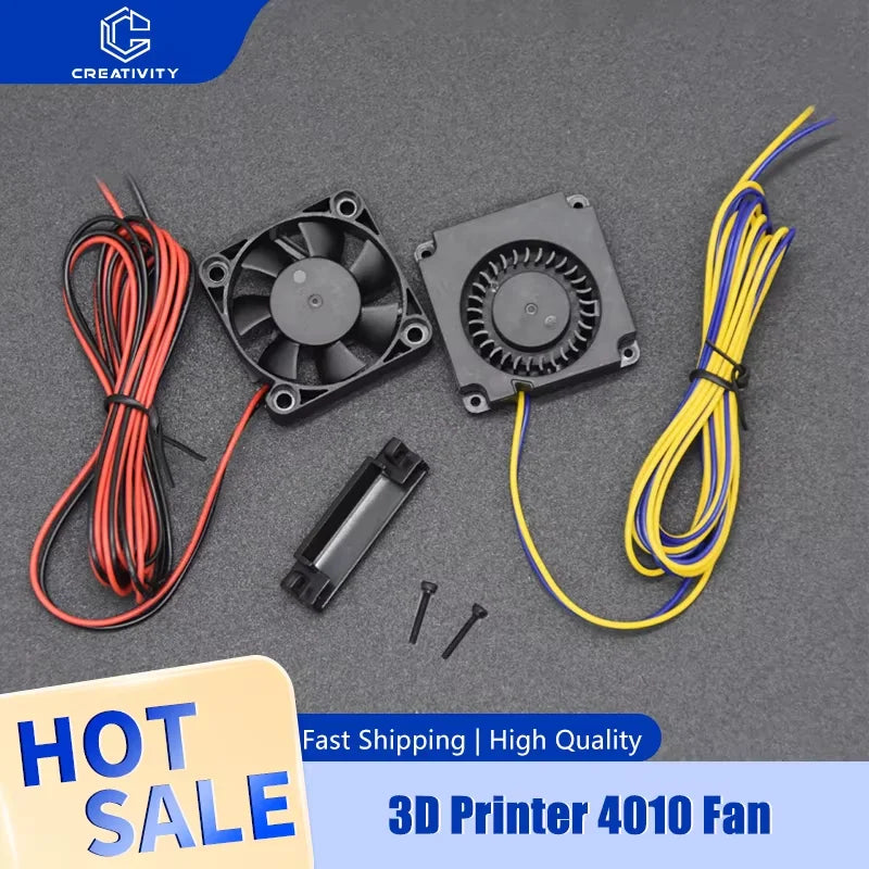 3D Printer Fan 4010 Fan 24V Black Plastic Extruder Cooling Fan for Ender3 V2 Ender3 / Ender3Pro CR10 3D Printer Accessories