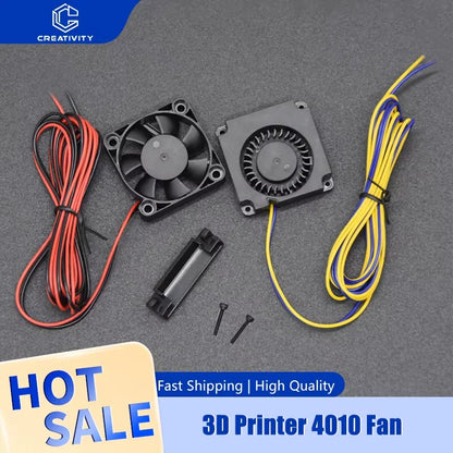 3D Printer Fan 4010 Fan 24V Black Plastic Extruder Cooling Fan for Ender3 V2 Ender3 / Ender3Pro CR10 3D Printer Accessories