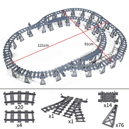 KAZI High-Tech Creative City Train Station Rail Tracks Power Function Building Blocks Bricks DIY Kid Trains Toys Children Gifts