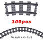 KAZI High-Tech Creative City Train Station Rail Tracks Power Function Building Blocks Bricks DIY Kid Trains Toys Children Gifts