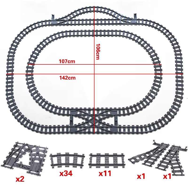KAZI High-Tech Creative City Train Station Rail Tracks Power Function Building Blocks Bricks DIY Kid Trains Toys Children Gifts