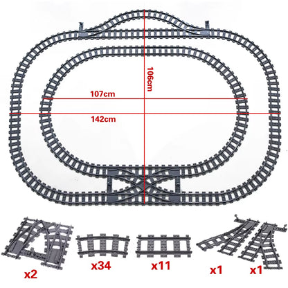 KAZI High-Tech Creative City Train Station Rail Tracks Power Function Building Blocks Bricks DIY Kid Trains Toys Children Gifts