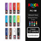 Posca Full Set Acrylic Paint Markers Pens PC-1M PC-3M PC-5M 7/8/12/15/24/29C for Rock Painting,Frabric,Glass/Metal,Graffiti